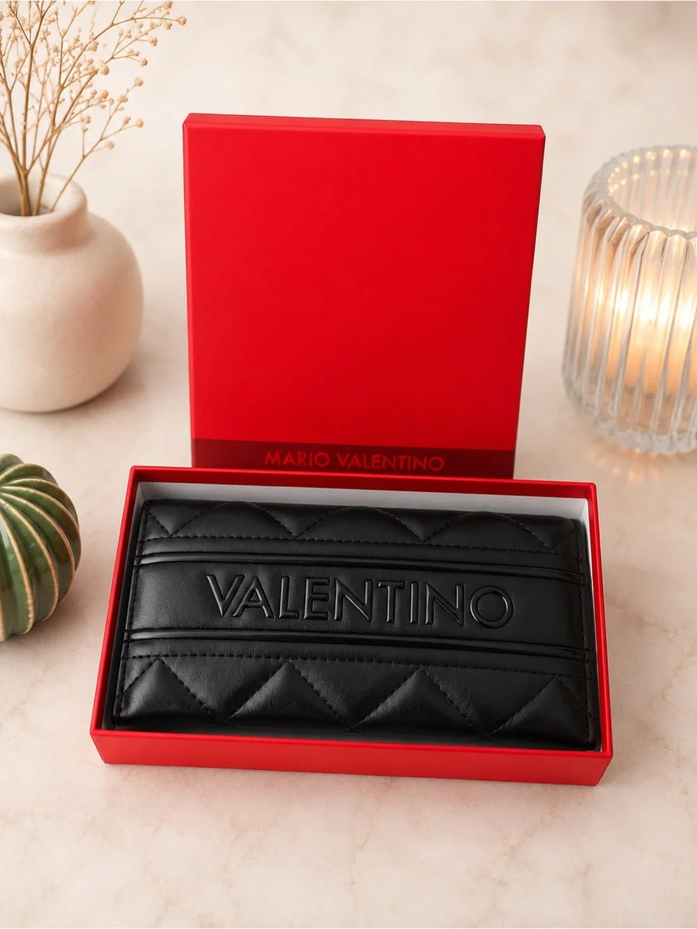 Mario Valentino Black Quilted Wallet